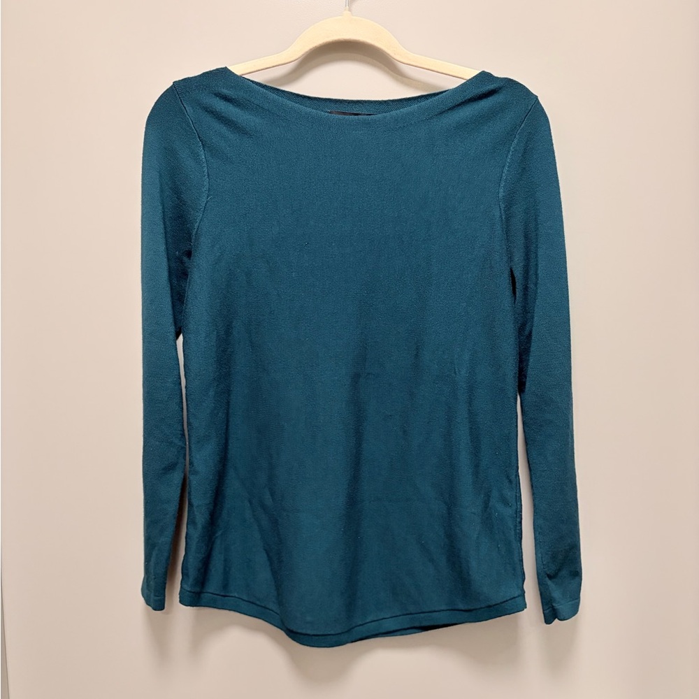 Grace Teal Boatneck Long-Sleeve Top